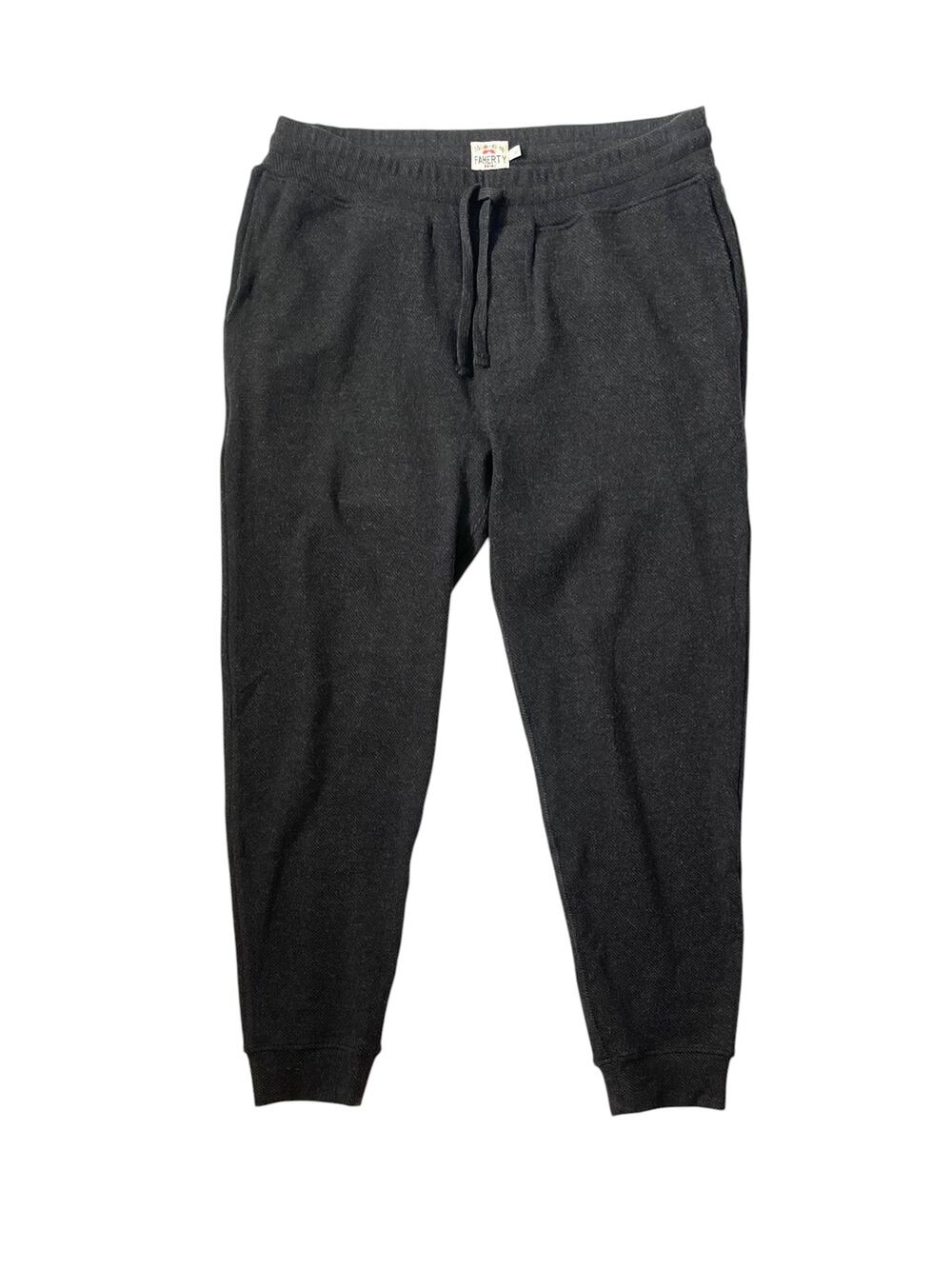 Faherty Men's Legend Sweatpant in Heathered Gray Twill - Size L